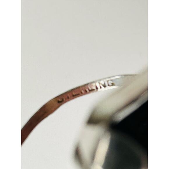 Vintage Sterling Silver and Blue Stone Cocktail Ring - Picture 8 of 8